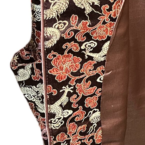 Beautiful (YERE H) Asian Style Dragon Floral Gold and Orange Corset Vest - Picture 14 of 16